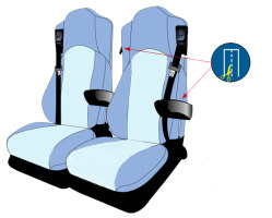 Truck-seat cover ClassicLine - Extreme - Mod.G - blue-blue - without Logo