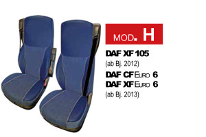 Truck seat cover ClassicLine - Extreme - Mod.H - black-grey - without Logo