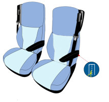 Truck seat cover ClassicLine - Extreme - Mod.H - light blue-light blue - with Logo