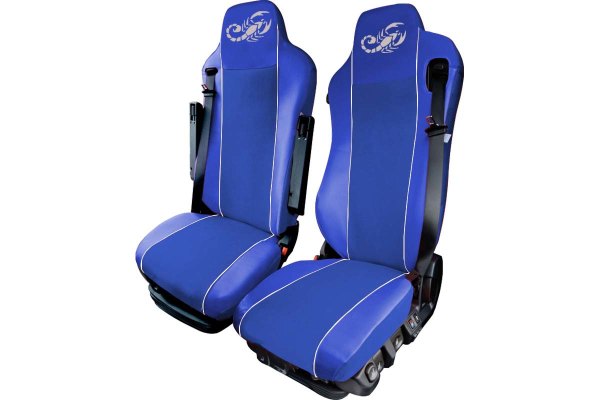 Truck seat cover ClassicLine - Extreme - Mod.I - blue-blue - with Logo