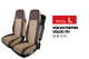 Truck seat cover ClassicLine - The Best - Mod.L - black-grey - with Logo