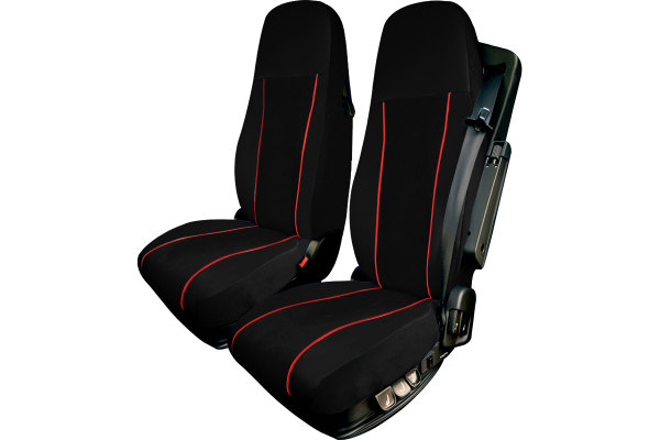 Truck seat cover ClassicLine - The Best - Mod.L - black-black - without Logo