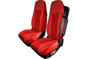 Truck seat cover ClassicLine - The Best - Mod.L - red-red - without Logo