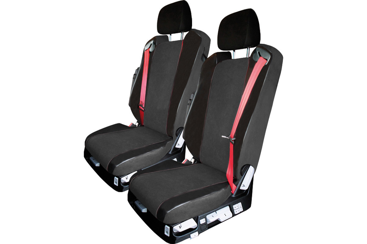 Komplettsatz Schwarz+Rot Autositzbezüge Schonbezug Sitzbezüge passt für  Seat