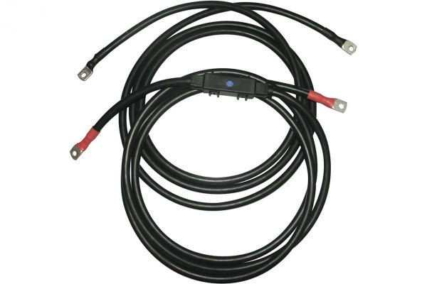 Anschlusskabel für Sinus-Wechselrichter mit integrierter Sicherung, 12 &24V 1200 W 25 mm² 2 m