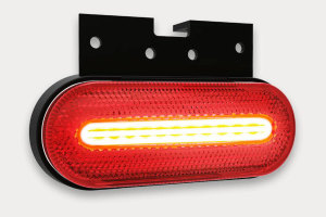 LED marker light 12-36V with reflector and 0.5m cable with holder without connector red
