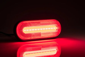 LED-markeringsljus 12-36V med reflektor och 0,5m kabel med f&auml;ste utan stickpropp r&ouml;d