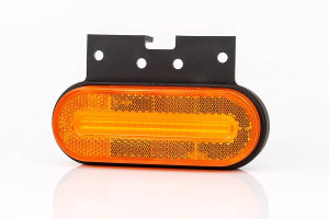 LED sidemarker light 12-36V with reflector and 0.5m cable with holder without connector orange