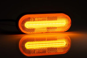 LED-sidomarkeringslampa 12-36V med reflektor och 0,5m kabel med f&auml;ste utan stickpropp orange