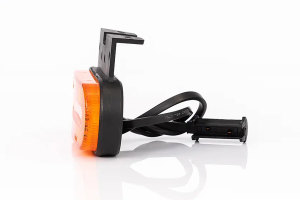 LED sidemarker light 12-36V with reflector and 0.5m cable with holder with QS075 connector orange
