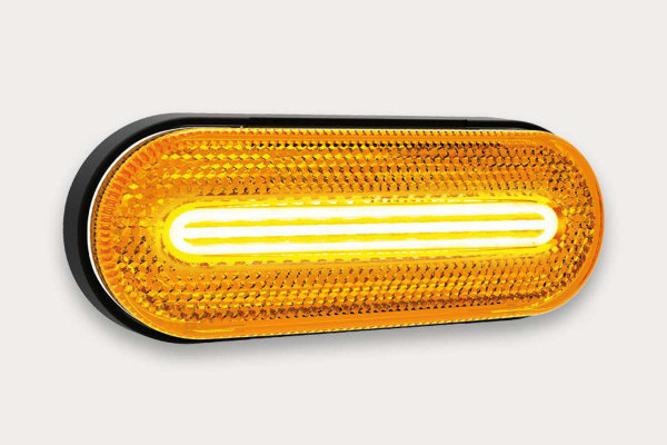 LED-sidomarkeringslampa 12-36V med reflektor och 0,5m kabel utan fäste utan stickpropp orange