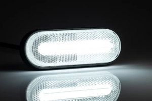 Luce di ingombro a LED 12-36V con riflettore e cavo da 0,5 m senza staffa con spina QS150 bianco