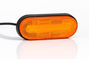 LED-sidomarkeringslampa 12-36V med reflektor och 0,5m kabel utan f&auml;ste med QS150-kontakt orange