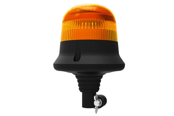 Gul LED-varningslampa med enkel/dubbel blixt hög version stationär version med ett röruttag enkel blixt