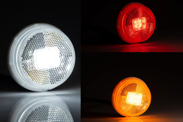 LED zijmarkeringslicht 12-30V met reflector (80mm)