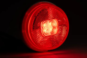 LED-markeringsljus 12-30 V med röd reflektor (80 mm)