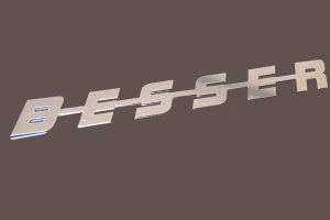 Inscription en acier inoxydable Panneau Meilleur, B-E-S-S-E-R