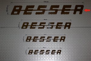 Inscription en acier inoxydable Panneau Meilleur, B-E-S-S-E-R