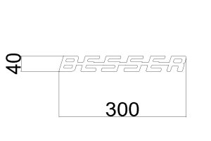Cartello in acciaio inox Besser, B-E-S-S-E-R 30x4cm