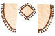 Lkw Gardinenset 11 teilig, inkl Borde beige braun Länge Gardinen 90 cm, Bettvorhang 150 cm TS Logo
