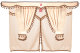 Set di tende Lorry 11 pezzi, incl. ripiani beige marrone Lunghezza tende 110 cm, tenda letto 150 cm TS Logo