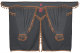 Set di tende Lorry 11 pezzi, incl. ripiani grigio marrone Lunghezza tende 90 cm, tenda letto 150 cm TS Logo