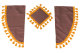 Lkw Gardinenset 11 teilig, inkl Borde braun gold Länge Gardinen 90 cm, Bettvorhang 150 cm TS Logo