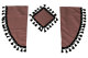 Lkw Gardinenset 11 teilig, inkl Borde braun schwarz Länge Gardinen 90 cm, Bettvorhang 150 cm TS Logo