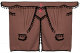 Truck curtain set 11 pieces, incl. shelves brown black Length of curtains 110 cm, bed curtain 150 cm TS Logo