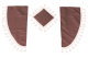 Lkw Gardinenset 11 teilig, inkl Borde braun beige Länge Gardinen 90 cm, Bettvorhang 150 cm TS Logo
