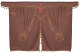 Lorry gardinset 11 delar, inkl. hyllor brun brun Gardiner 110 cm, sänggardin 150 cm TS-logotyp