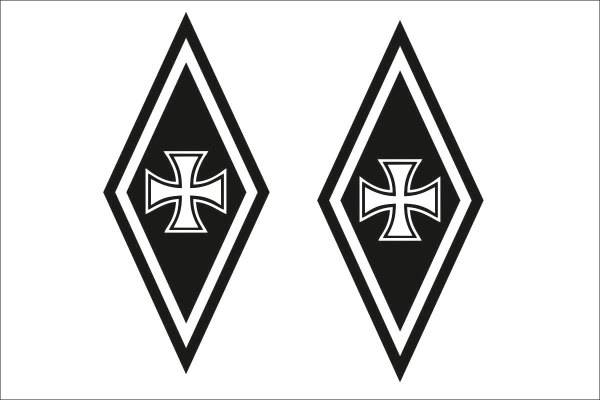 Truck stickers KARO -  Iron Cross  for wind deflector as set  black