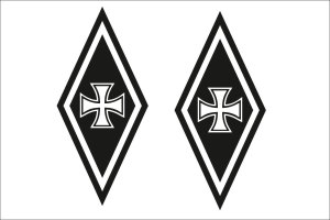 Truck sticker KARO - Ijzeren kruis voor windschermset Zwart