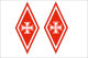 Lkw Aufkleber KARO - Eisernes Kreuz für Windabweiser Set rot