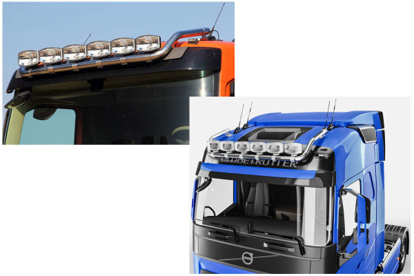 Passend für Volvo*: FH4 (2013-2020) Lampenbügel Flachdach, für 6 Scheinwerfer, vorverkabelt