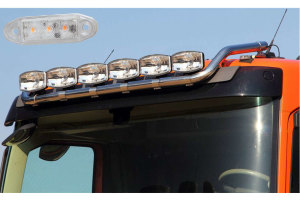 Passar f&ouml;r Volvo*: FH4 (2013-2020) Lamph&aring;llare f&ouml;r platt tak, f&ouml;r 6 str&aring;lkastare, f&ouml;rkopplad 5 LED-ljusupps&auml;ttning (inkl. installation)