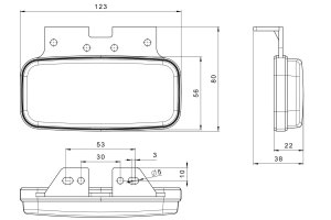 LED-sidomarkeringsljus 12-36V med reflektor