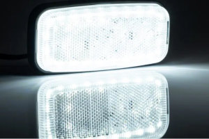 LED zijmarkeringslicht 12-36V met reflector met beugel zonder stekker wit