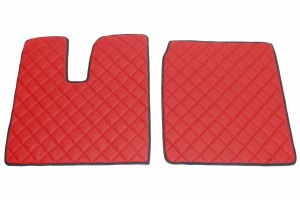 Fits MAN*: TGX (2009-...) HollandLine floor mats complete  red automatic two pigeonholed