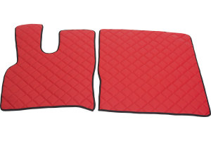 Geschikt voor DAF*: XF106 (2013-...) HollandLine, vloermattenset, versnellingspook - rood, kunstleer