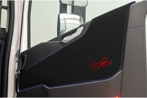 Suitable for Volvo *: FH4 (2013-2020) Door panels in leatherette  ClassicLine black with Logo