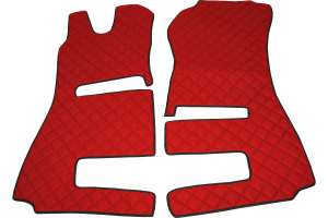 Fits Scania *: R3 Streamline (2014-2017) HollandLine floor mats complete set automatic folding passenger seat Seat base open red