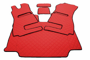Fits Scania *: R3 Streamline (2014-2017) HollandLine floor mats complete set automatic air suspension seat Seat base open red