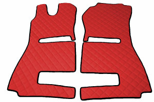 Fits Scania *: R3 Streamline (2014-2017) HollandLine floor mats complete set automatic air suspension seat Seat base open red