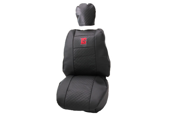 Geschikt voor VW*: Crafter (2006-...) HollandLine stoelhoezen - 2 stoelen - zwart
