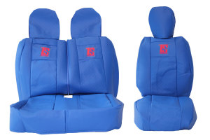 Geschikt voor Mercedes*: Sprinter (2006-...) HollandLine stoelhoezen - 3 stoelen - blauw