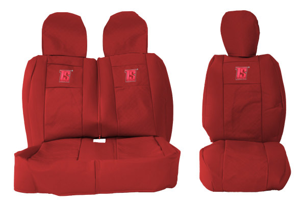 Suitable for Mercedes*: Sprinter (2006-...) HollandLine Seat Cover´s - 3 Seat´s - red