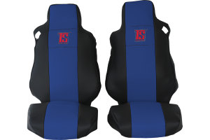 Suitable for MAN*: TGA, TGX, TGS (2007-...), TGM, TGL (2005-...) HollandLine Seat Covers, 2 strap integrated - blue