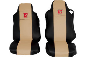 Suitable for MAN*: TGA, TGX, TGS (2007-...), TGM, TGL (2005-...) HollandLine Seat Covers, 1 strap integrated - beige