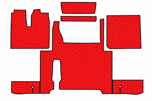 Lämplig för MAN*: TGX EURO6 (2018-2020) Standard Line, komplett set, automatisk 2 lådor - röd, läderimitation